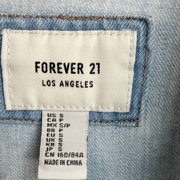Forever 21 Jacket Women’s Small Light Wash Denim - Picture 3 of 5